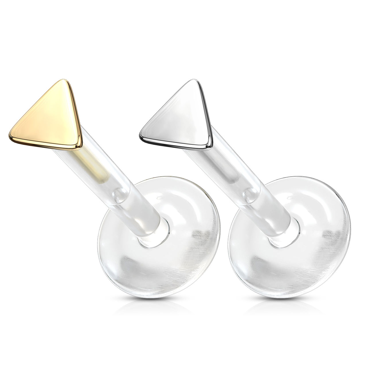 Labret in oro 14K con top a triangolo