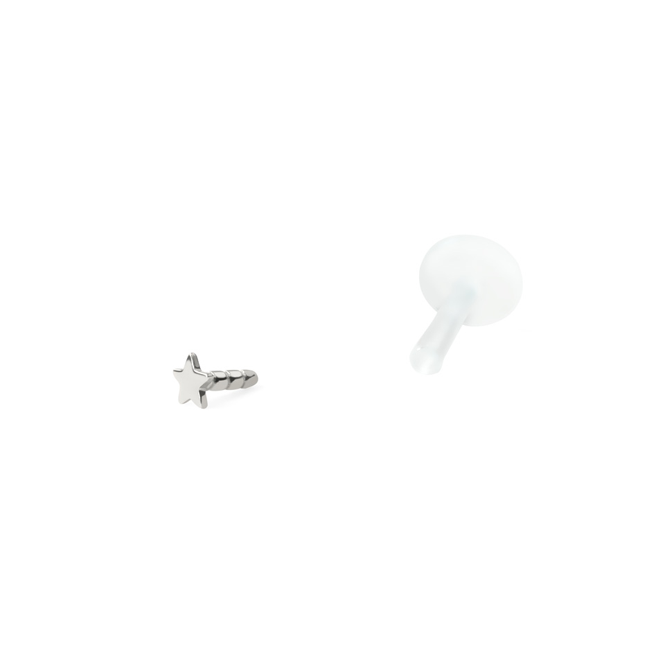 Labret in oro 14K con stella