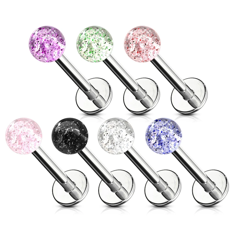 Labret con sfera in acrilico
