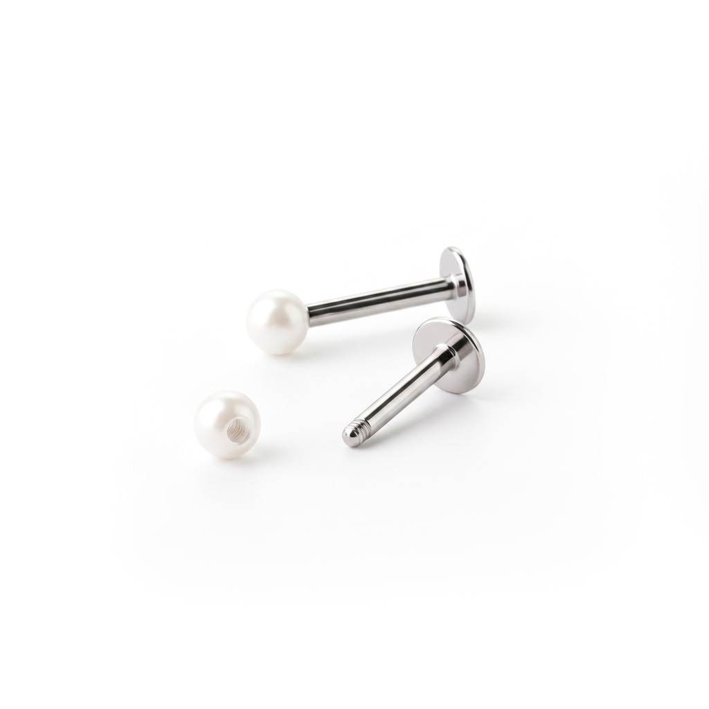 Labret con sfera perlata di acrilico in vari colori
