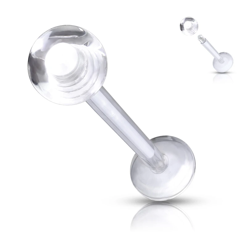 Labret trasparente con sfera