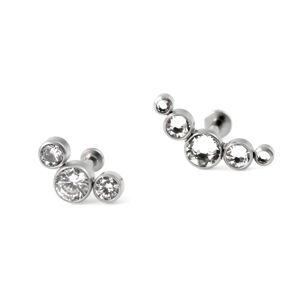 Labret push-in in titanio con varietà di pietre