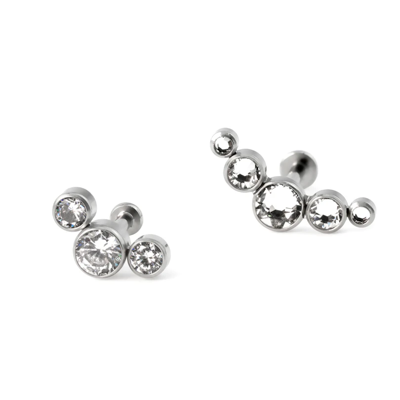 Labret push-in in titanio con varietà di pietre