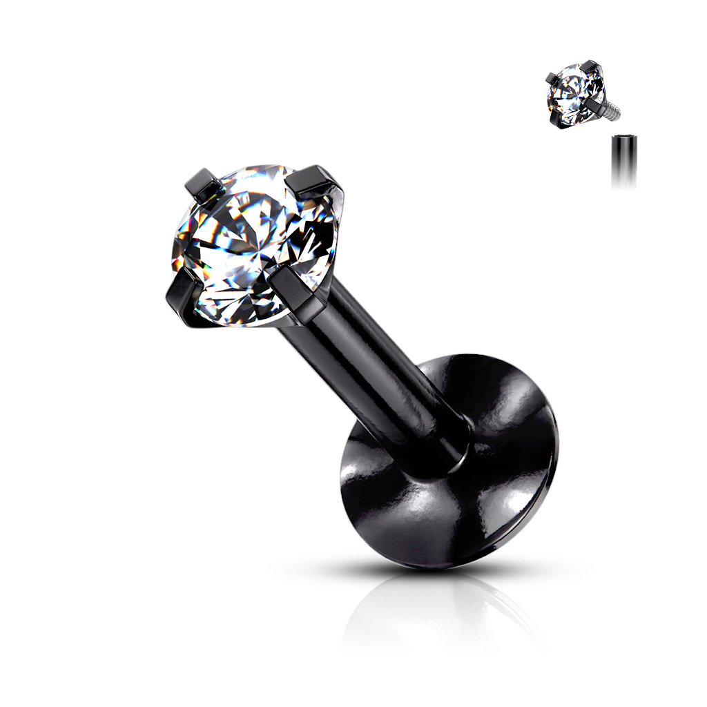 Labret con micro pietra e filettatura interna