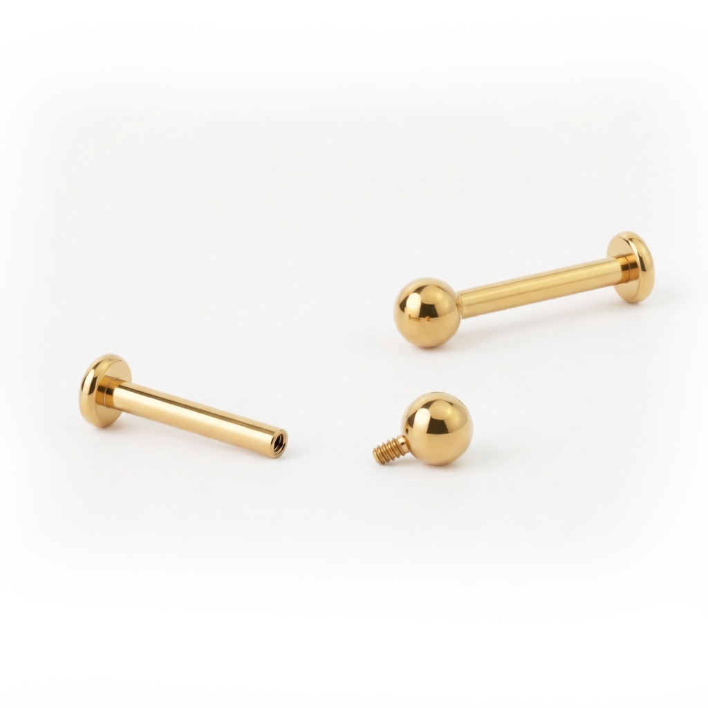 Labret in titanio con filettatura interna in diversi colori