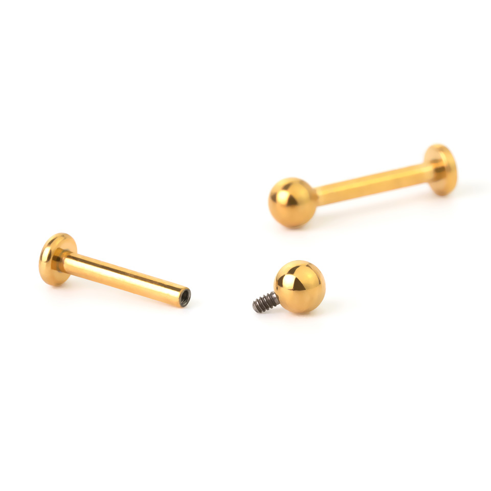 Labret in titanio con filettatura interna in diversi colori