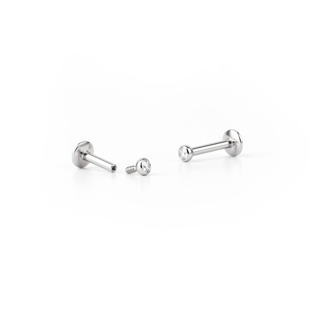 Labret con pietra e filettatura interna