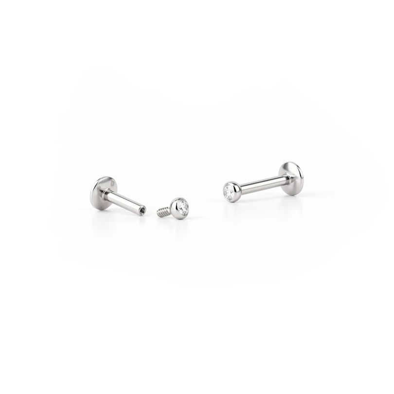 Labret con pietra e filettatura interna