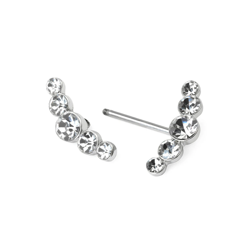 Piercing al capezzolo con due archi di pietre