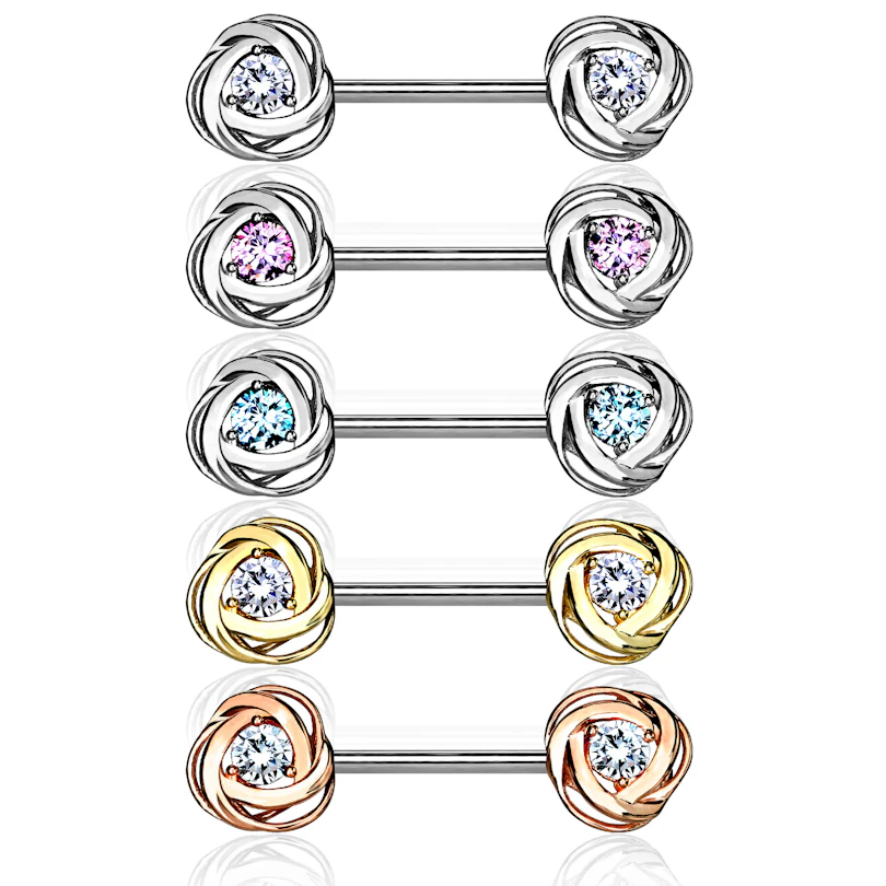 Piercing per il seno con rose e pietre