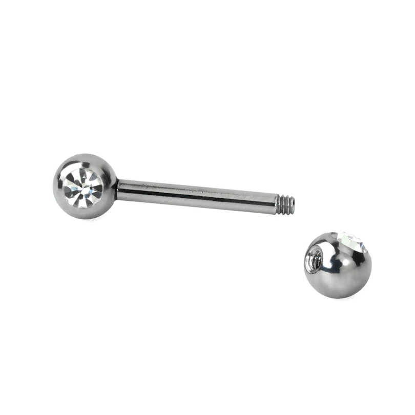 Piercing al capezzolo con pietre in diversi colori