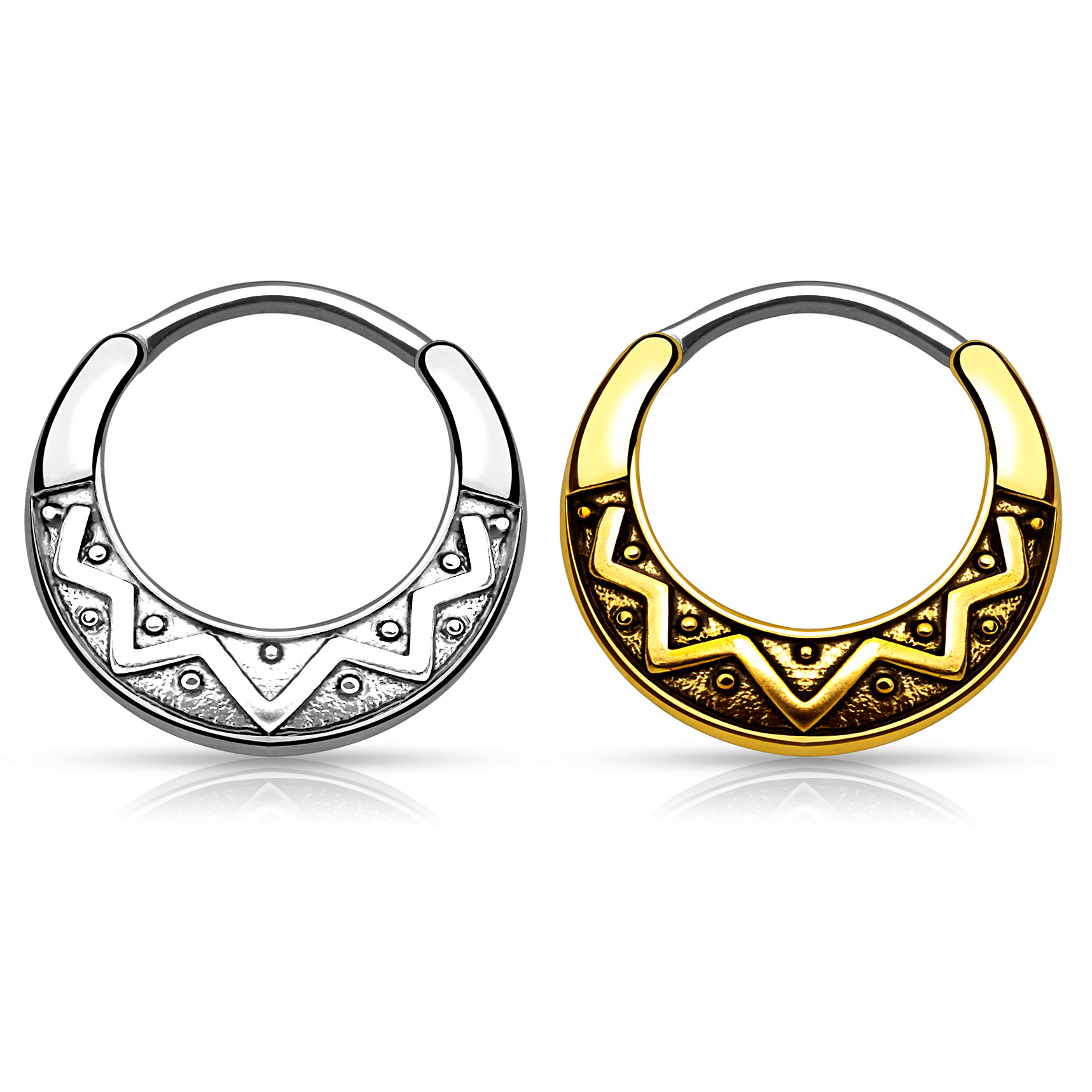 Piercing septum in stile azteco