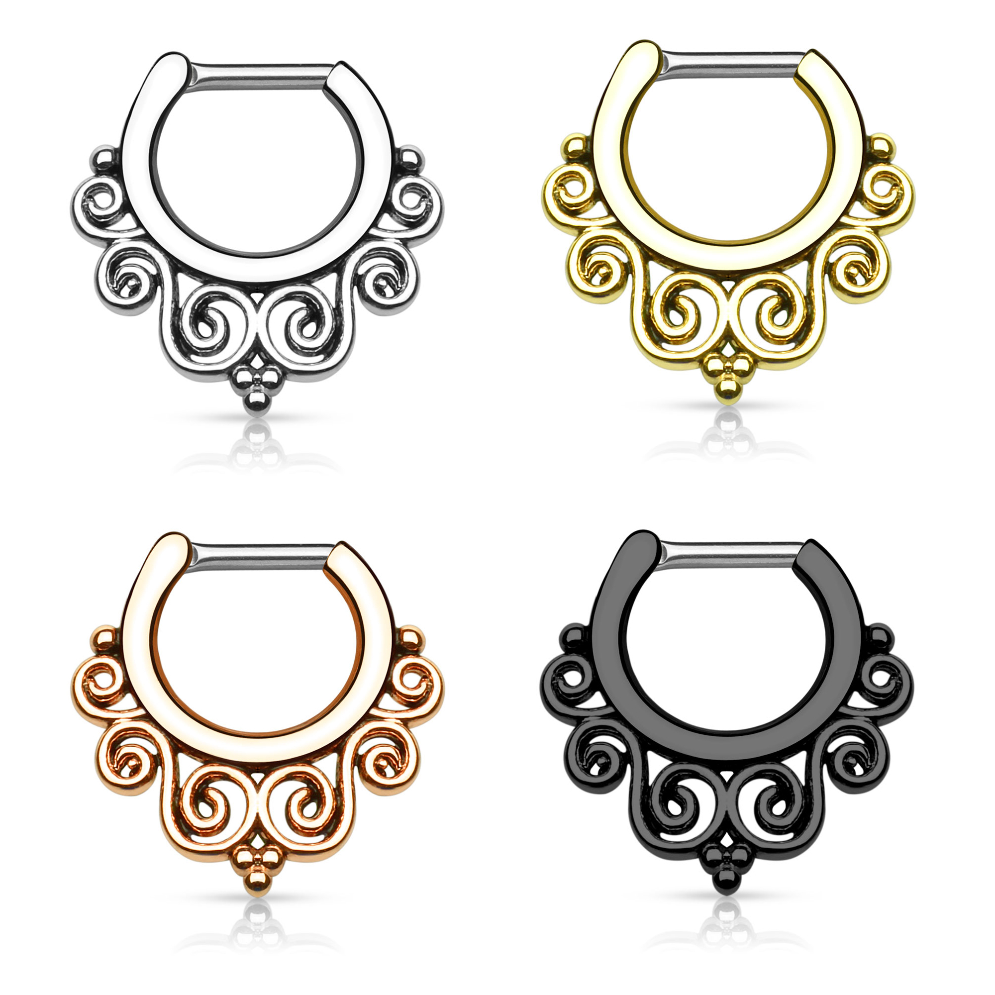 Septum clicker con design intrecciato
