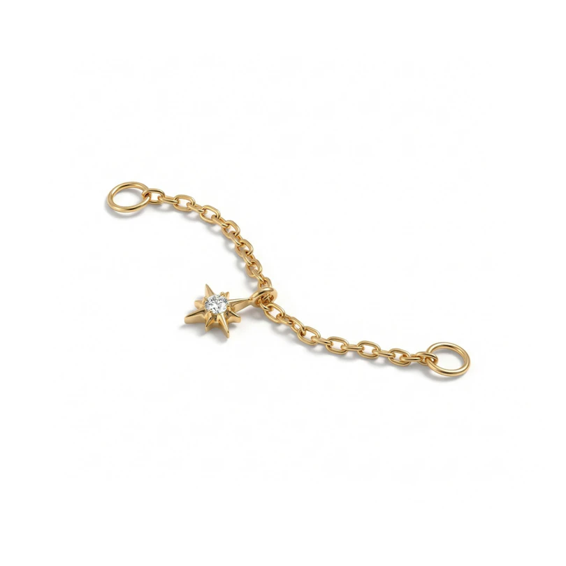 Catena connector in titanio con charm a stella