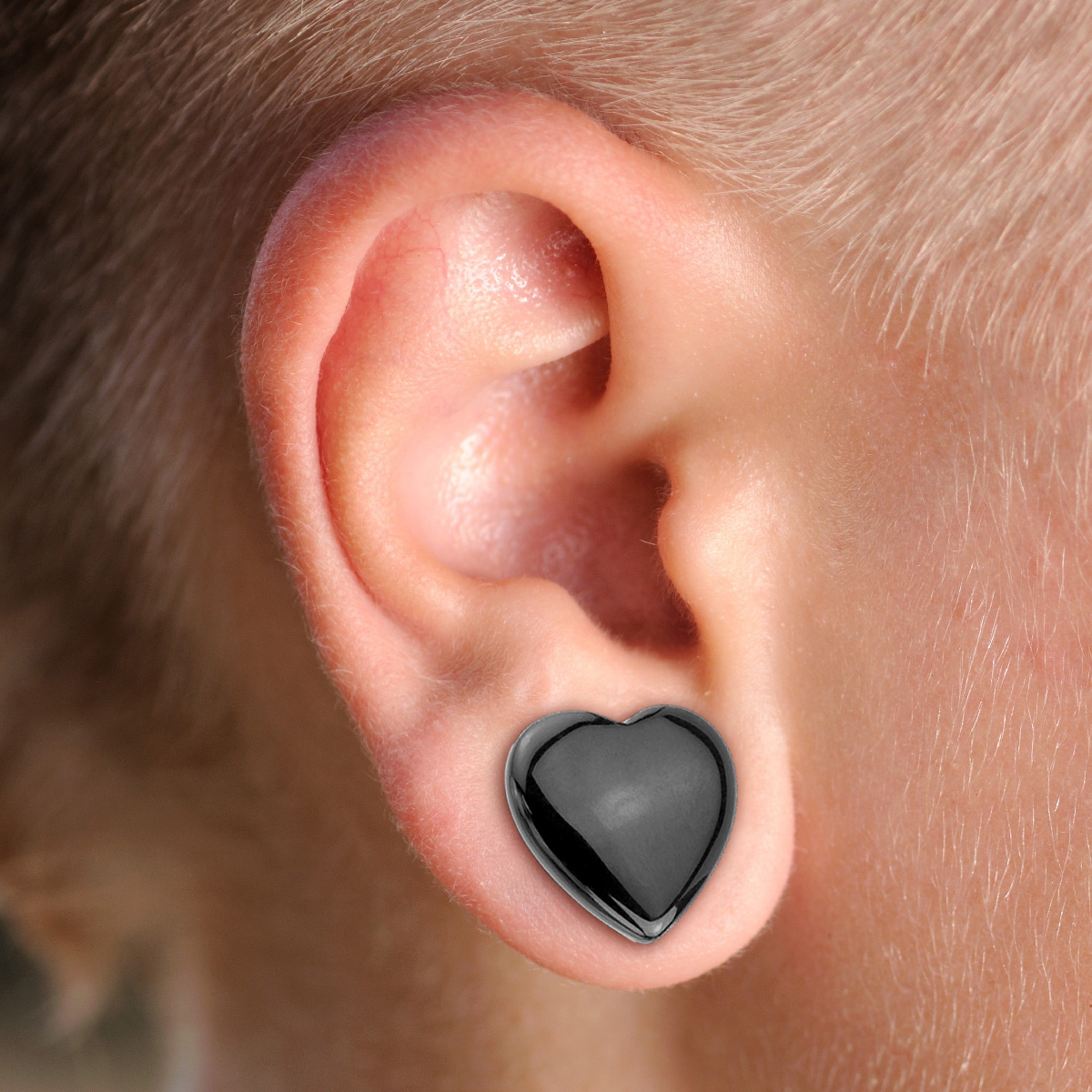 Plug a forma di cuore in onice nero