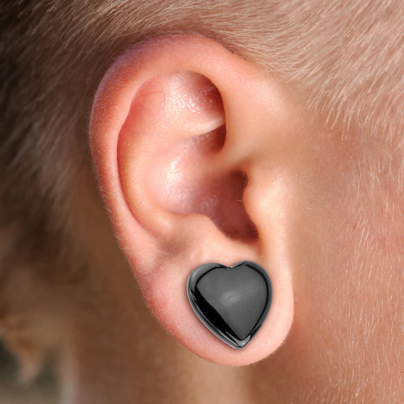 Plug a forma di cuore in onice nero