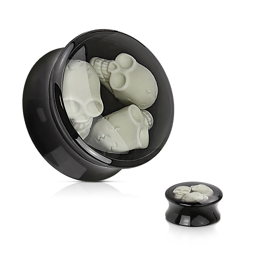 Plug in acrilico con tre teschi