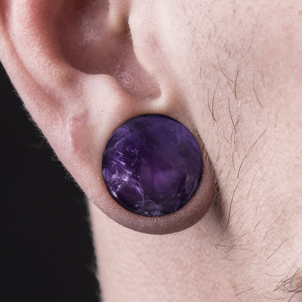 Plug di ametista con O-ring