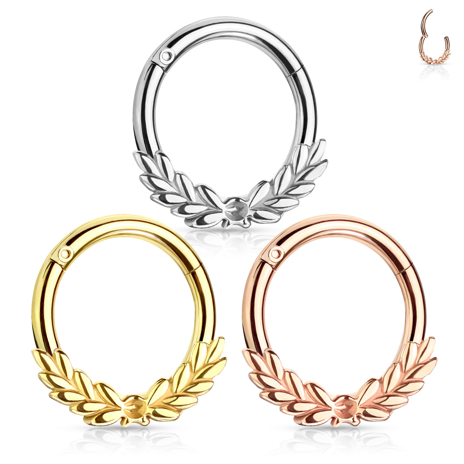 Cerchio con cardine decorato con corona d'alloro