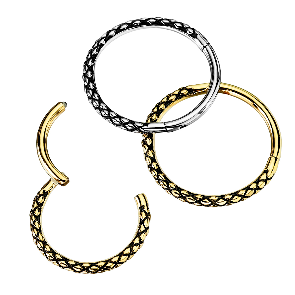 Cerchio segment con cerniera e design a pelle di serpente