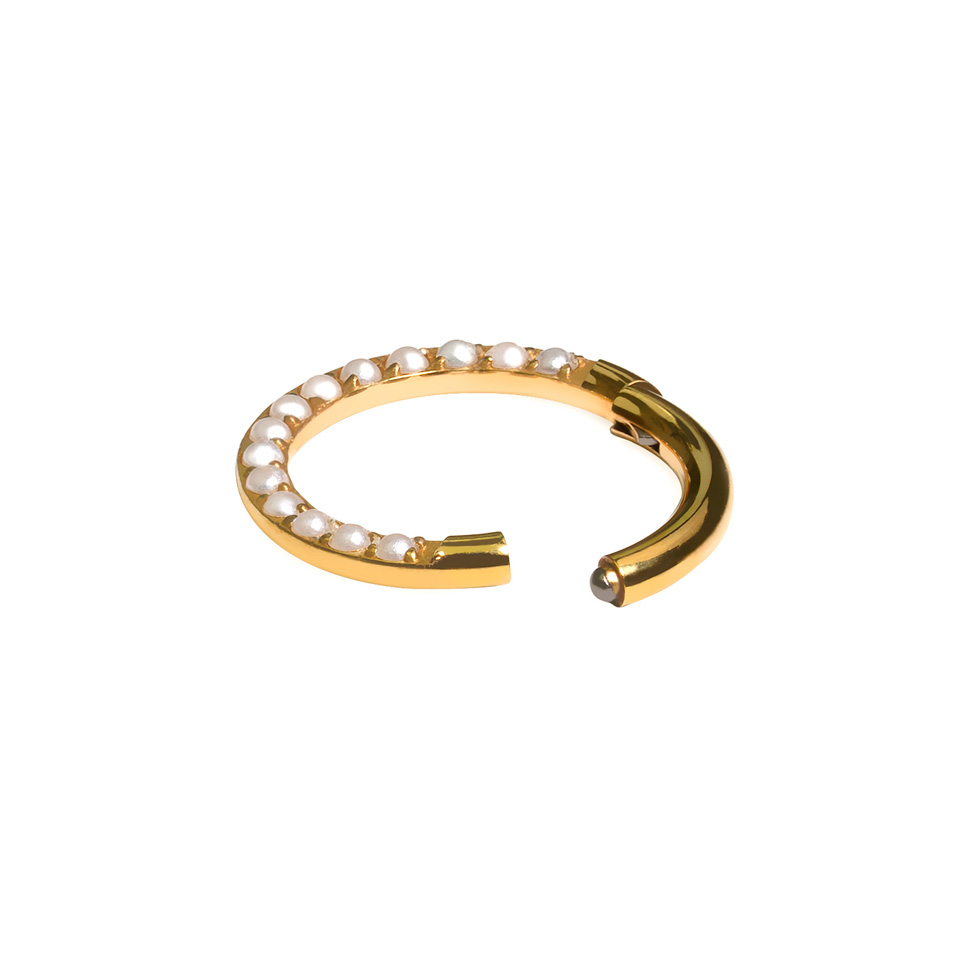 Cerchio in titanio con perle frontali