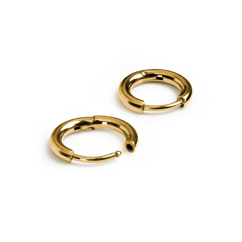 Paio di cerchi huggie in titanio