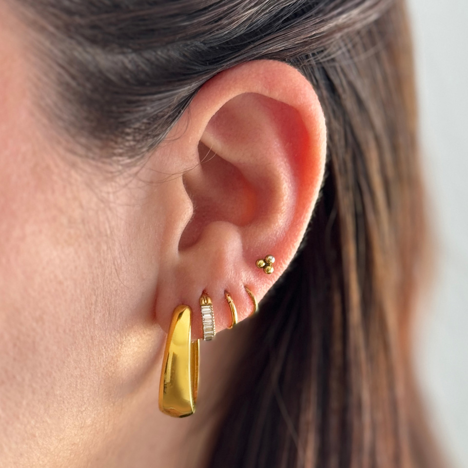 Paio di orecchini ovali