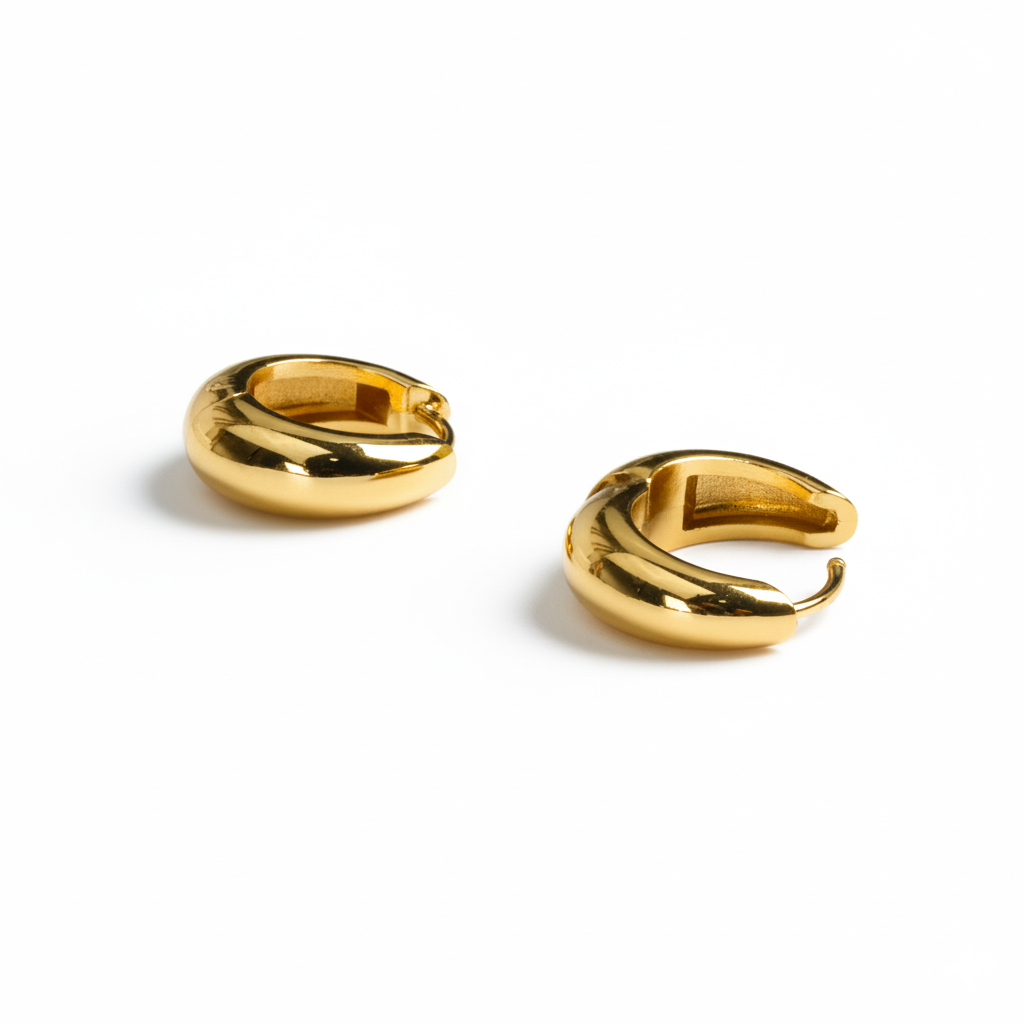Paio di maxi hoops lucidi a specchio
