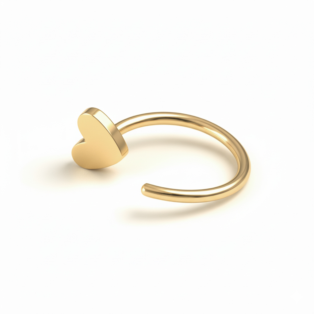 Cerchio aperto in titanio con cuore