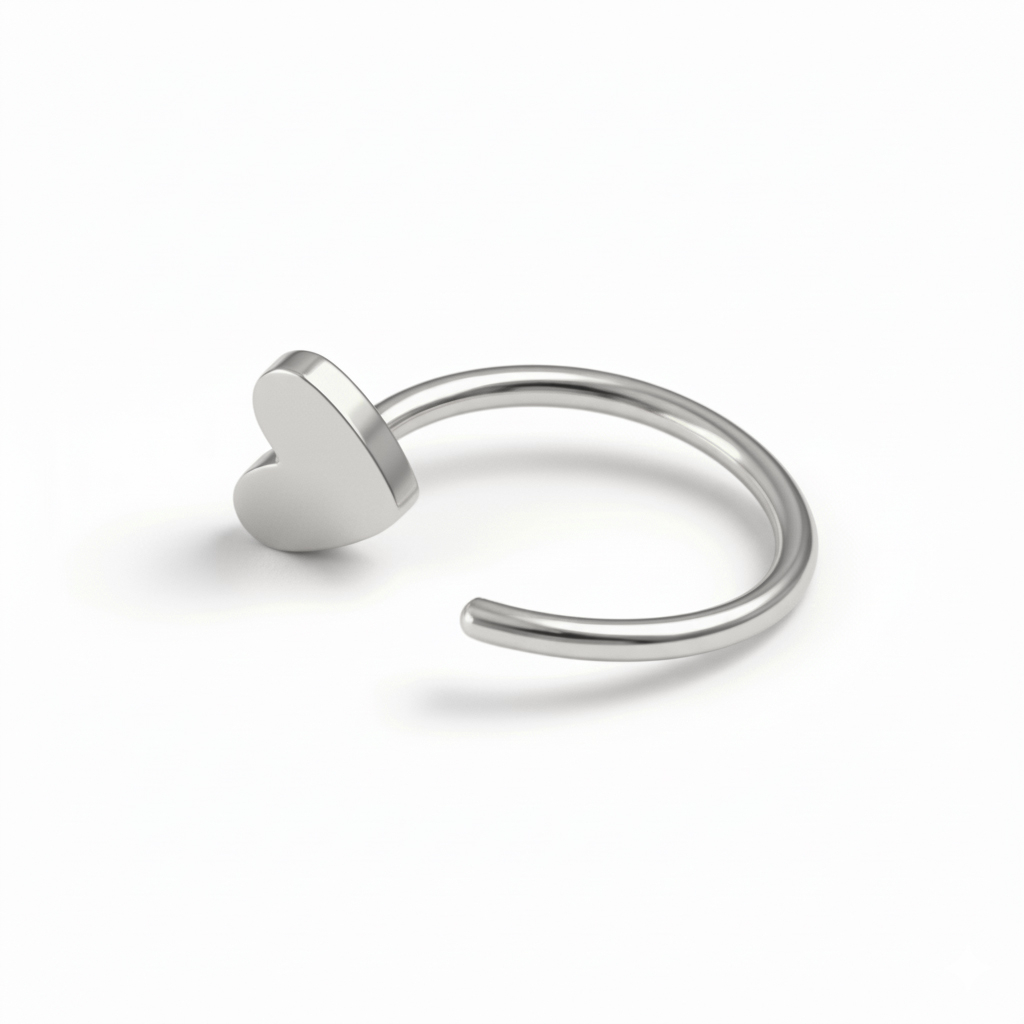 Cerchio aperto in titanio con cuore