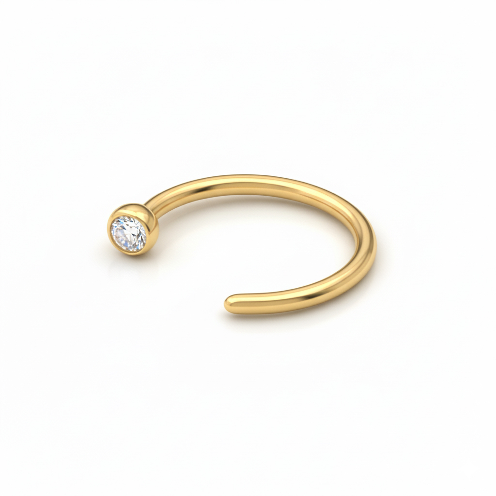 Cerchio aperto in titanio con pietra