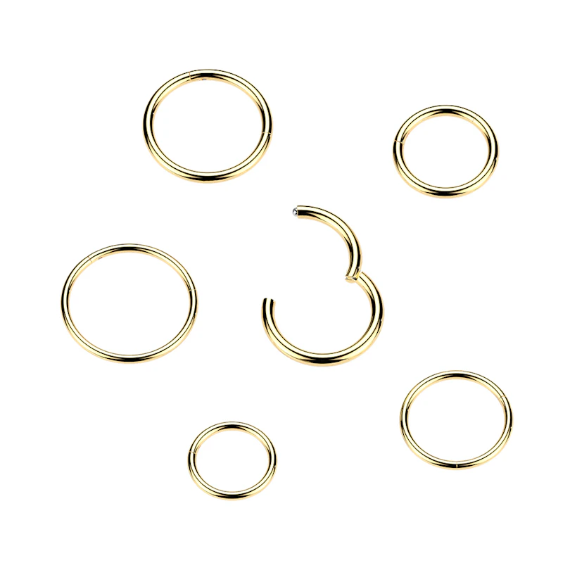 Cerchio con cerniera in titanio placcato oro 24K