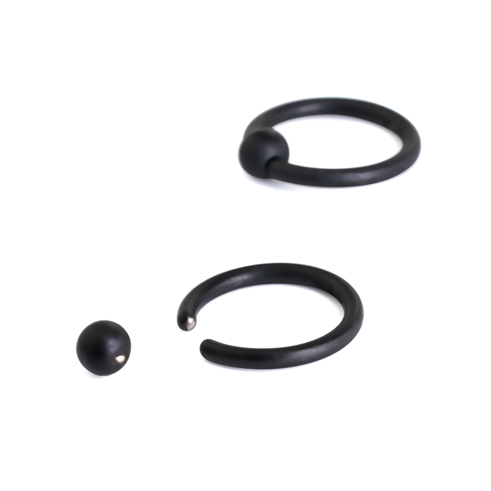 Captive bead ring nero opaco