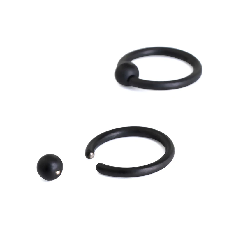 Captive bead ring nero opaco