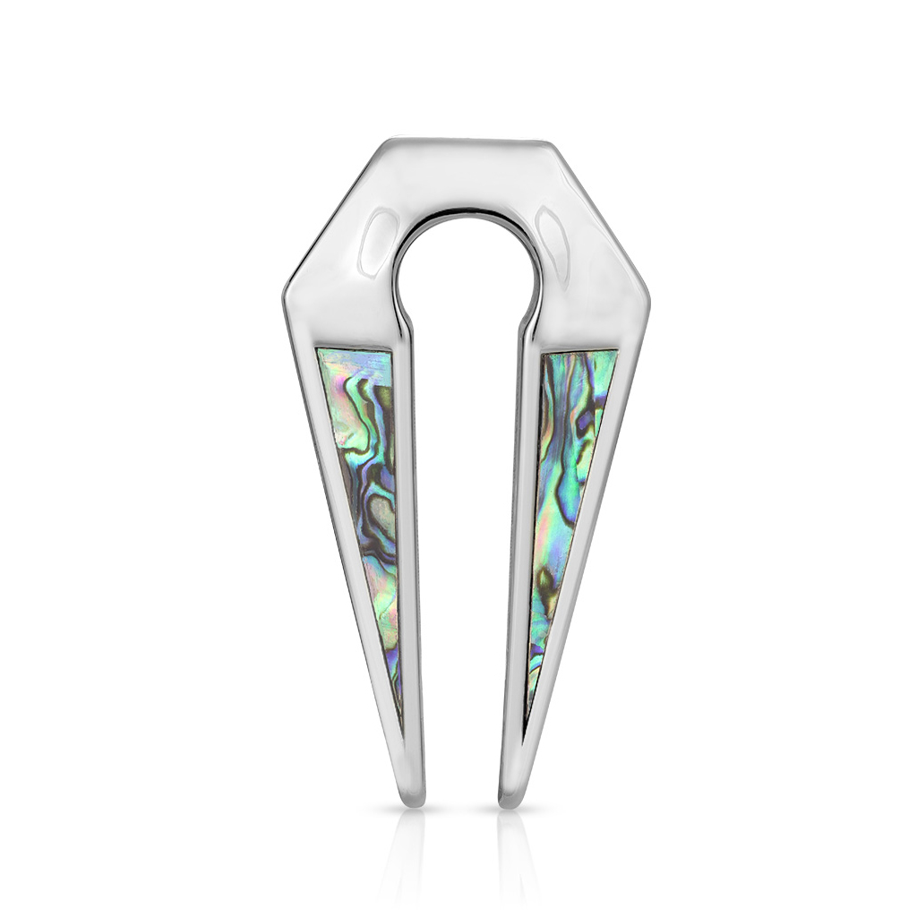 Hanger in acciaio chirurgico con inserto in abalone