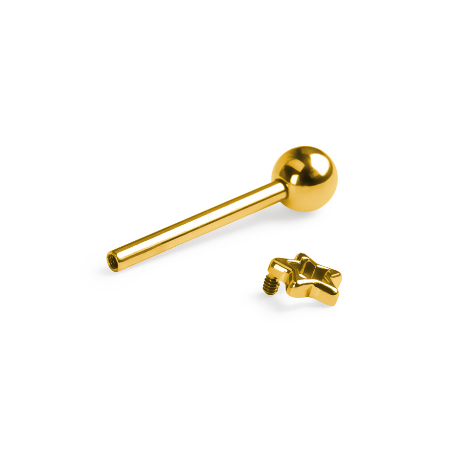 Barra per lingua in titanio con stella