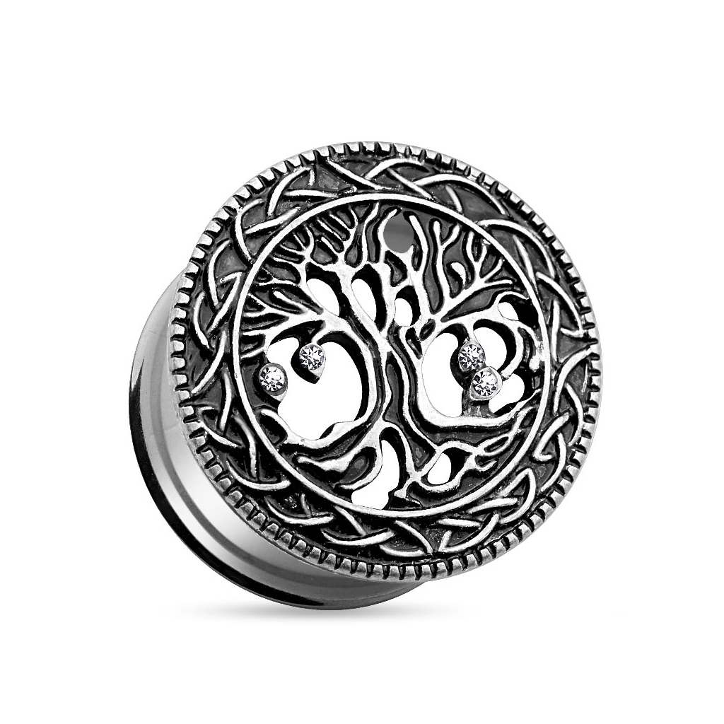 Tunnel in acciaio chirurgico con albero della vita