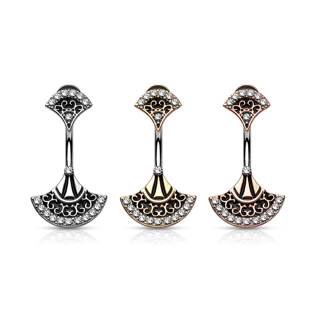 Piercing all'ombelico con doppio ventaglio vintage