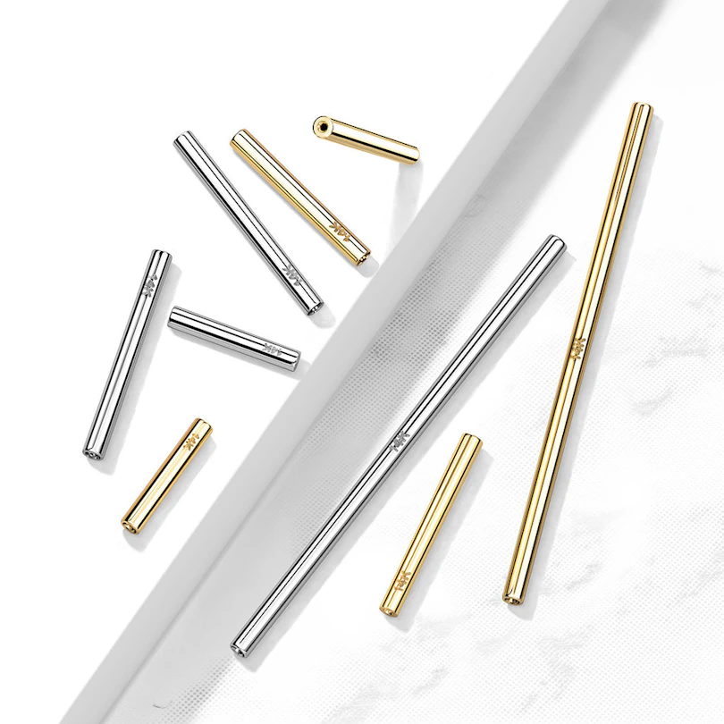 Barra push-in senza filettatura in oro 14K