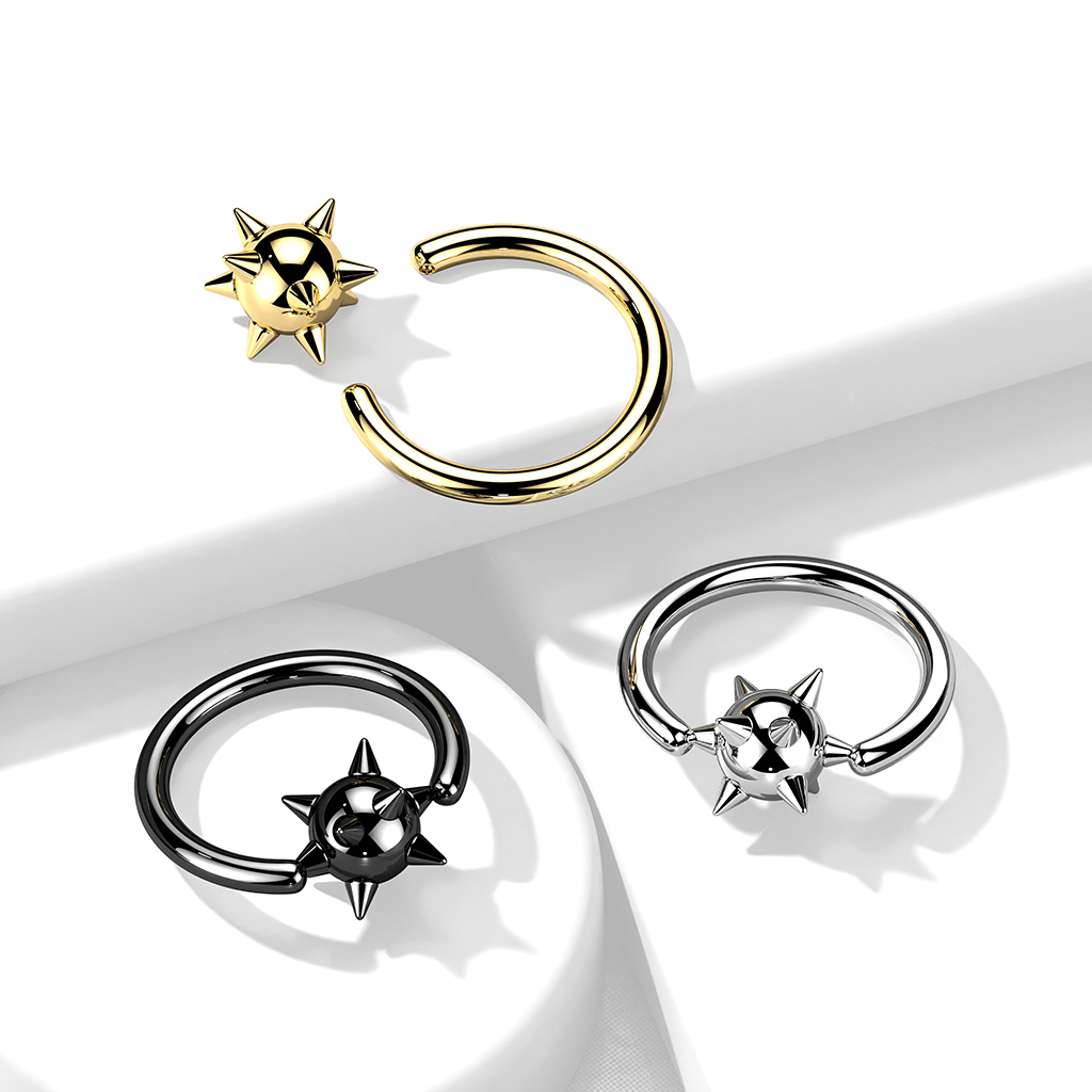 Captive bead ring con sfera con punte
