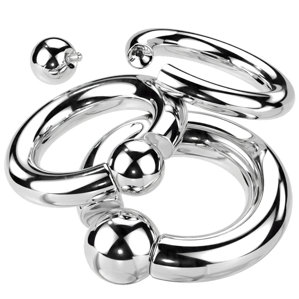 Grande cerchio con sfera in titanio con filettatura