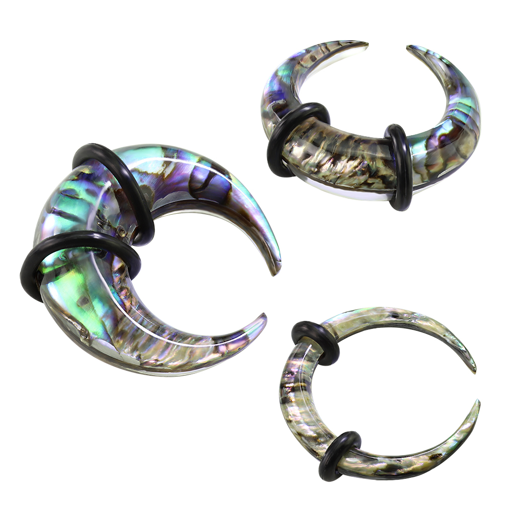 Taper in acrilico a forma di C con abalone e o-rings